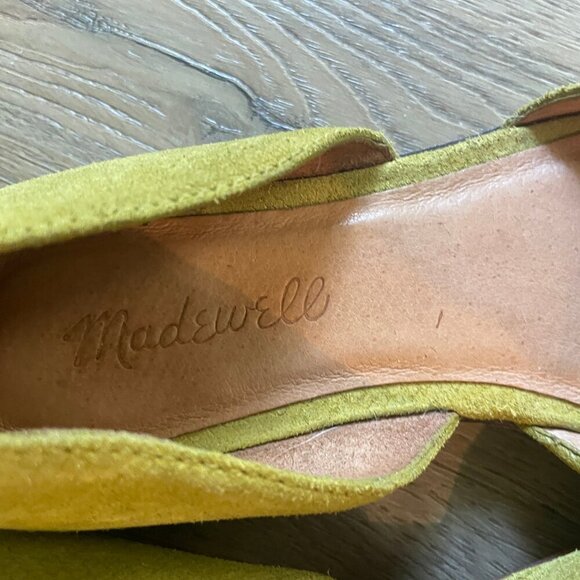 Madewell The Marisa D’Orsay Embossed Yellow Suede Flat Size 8 Fall - Picture 4 of 10